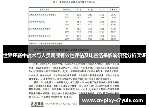 世界杯赛中战术与人员调整有效性评估及比赛结果影响研究分析实证 世界杯赛中战术与人员调整有效性评估及比赛结果影响研究分析实证